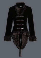 Black velvet steampunk jacket