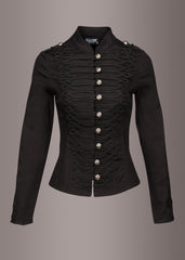 Black steampunk jacket with buttons
