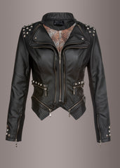 Black biker jacket with studs