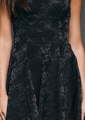 Black brocade dress