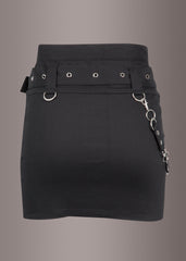 Black punk mini skirt