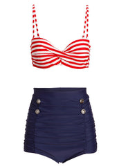 Sailor high waist bathing suit