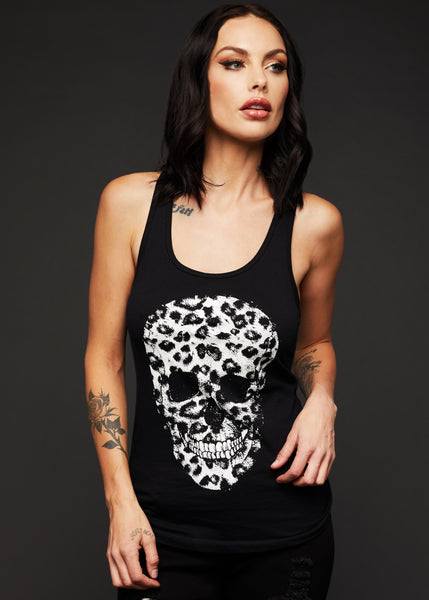 leopard print skull t shirt
