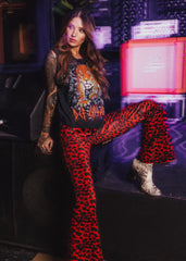 red leopard trousers