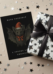 bat Christmas card goth lovers