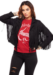 black fringe jacket festival boho rocker rock'n'roll tassel 