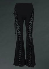 Gothic Bell Bottoms with Lace Up Details