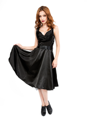 Glamorous Black 1950's Vintage Style Full Circle Dress