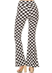 Checkered Bell Bottom Pants Plaid Flare Trousers