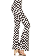 Checkered Bell Bottom Pants Plaid Flare Trousers