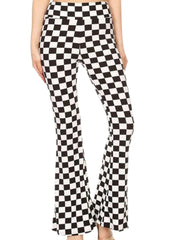 Checkered Bell Bottom Pants Plaid Flare Trousers