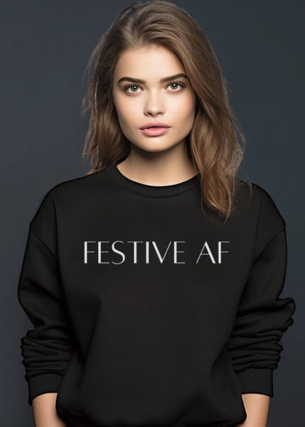 festive AF Christmas jumper sweater holiday naughty list Krampus 