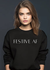 festive AF Christmas jumper sweater holiday naughty list Krampus 