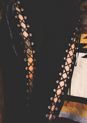 Gothic Bell Bottoms with Lace Up Details