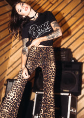 Wild Ride Leopard Bell Bottom Trousers