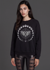 Lunar Vibes Moth Moon Gothic Sweatshirt