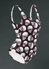 Skull Print One-Piece Swimsuit