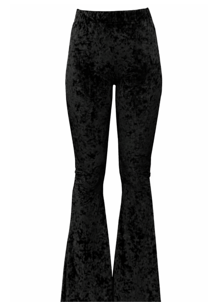 Black Velvet Flared Bell Bottom Pants