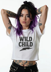 wild child cropped top festival rock Heavy Metal Goth Tattoo 