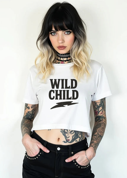 wild child cropped top festival rock Heavy Metal Goth Tattoo 