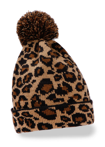 Wild at Heart Cheetah Leopoard Knit Beanie