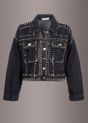 black studded denim jacket