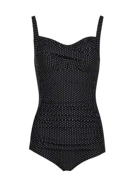 Black polka dot retro swimsuit