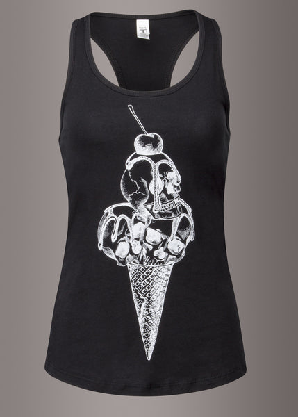 Summer Goth Ice Cream Skull Tank Top