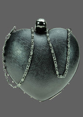 Black Anarchy Heart Spike Clutch