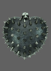 Black Anarchy Heart Spike Clutch