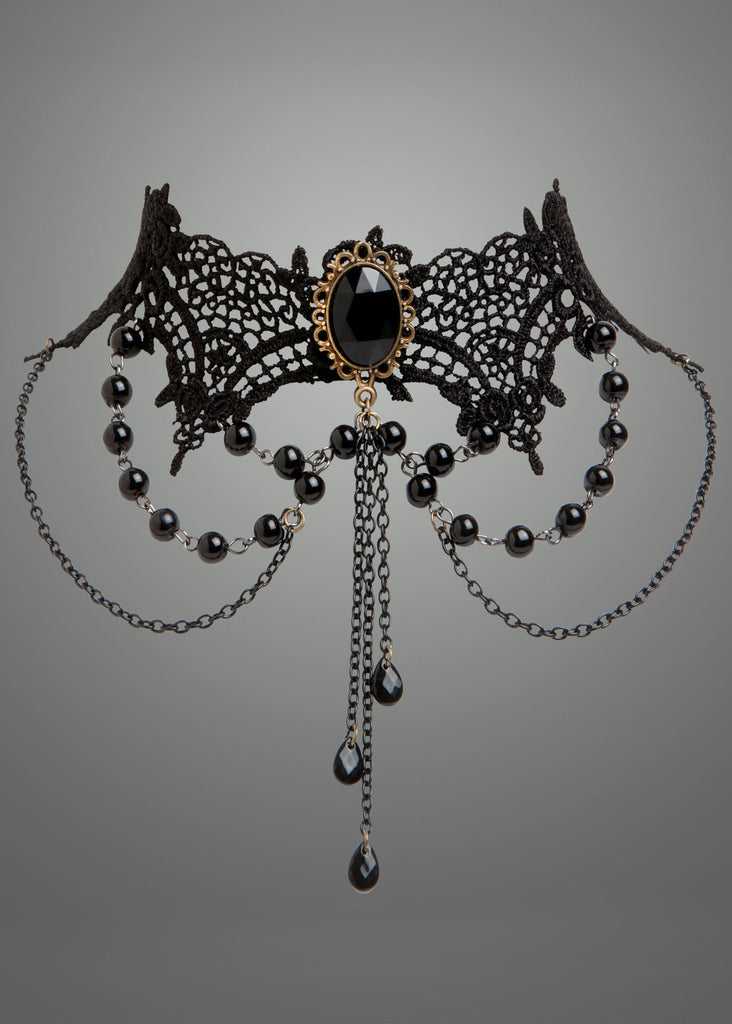 Black lace gothic choker