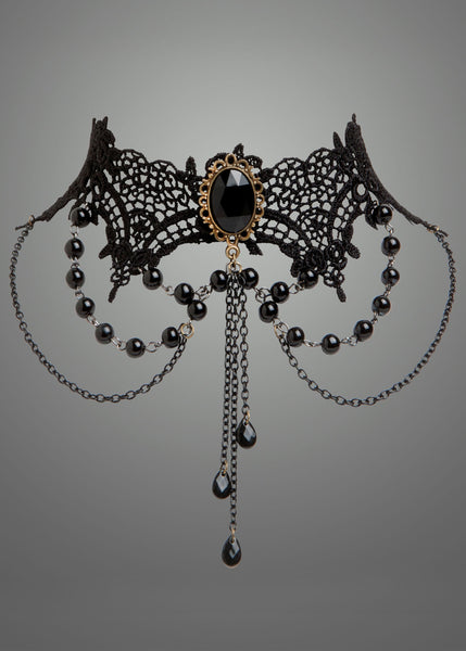 Black lace gothic choker