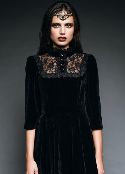Velvet and lace goth dress