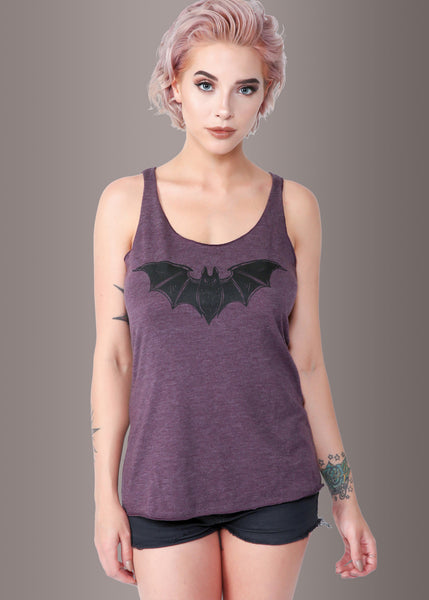 Purple Loose Fit Bat Tank Top