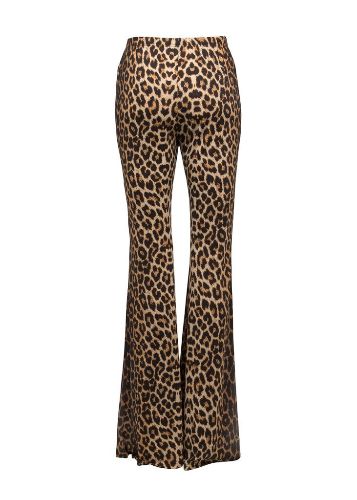 Leopard bell bottom pants discount