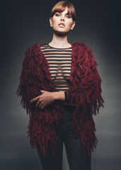 Purple shaggy cardigan