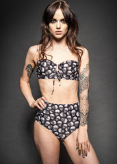 Skull high waist bikini