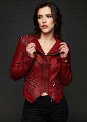 Red leather jacket