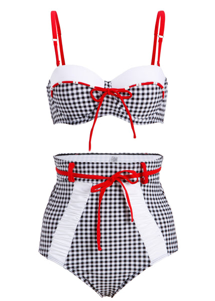 Plaid high waist bikini