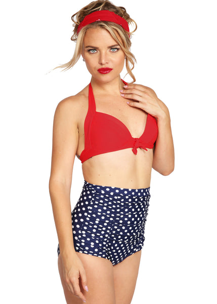 Polka dot high waist bikini