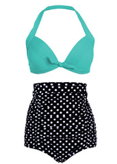 Polka dot high waist bikini