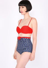 Polka dot high waisted bathing suit