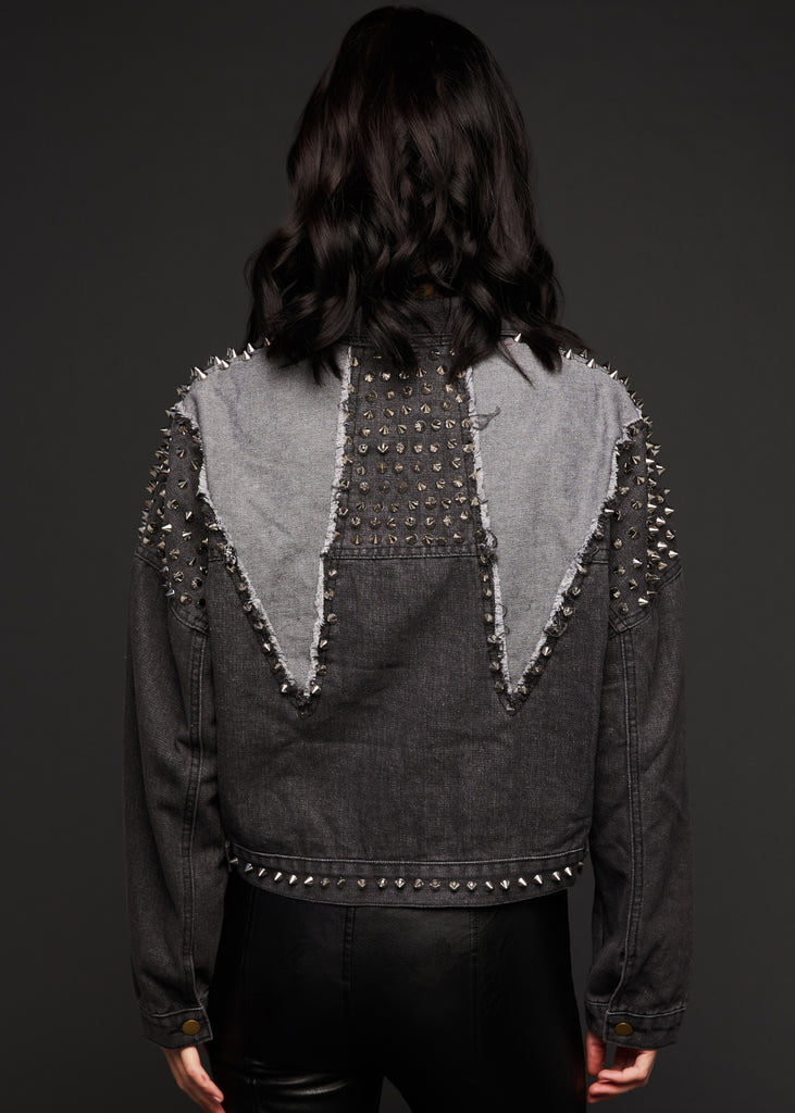 Denim jacket hotsell with spikes