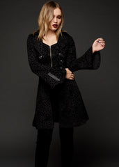 black leopard print gothic coat