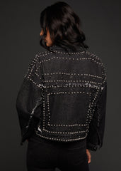 black studded denim jacket