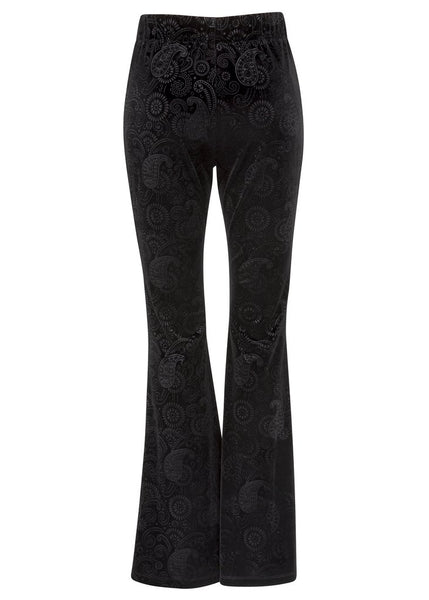 black velvet flare trousers