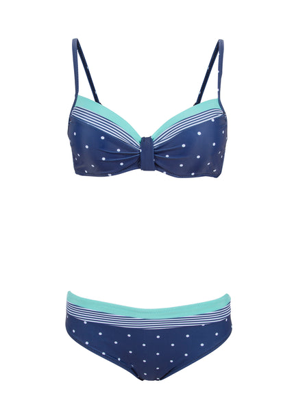 navy polka dot bikini 