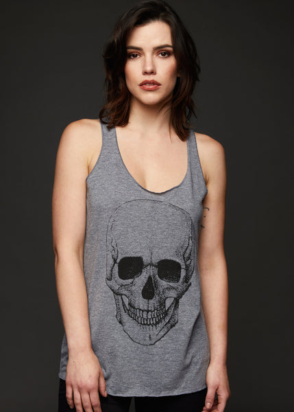 Grey skull tank top