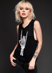 Black skull tank top