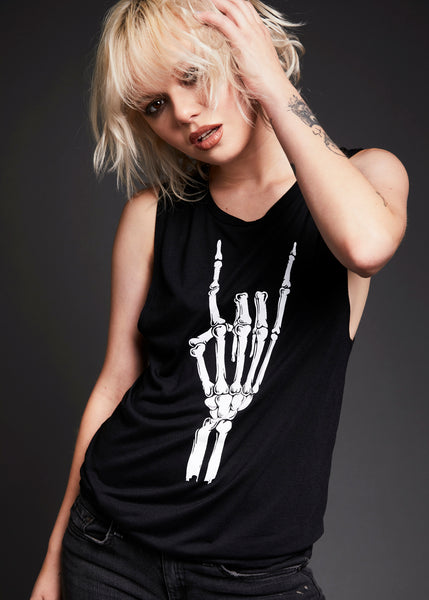 Metal horns tank top